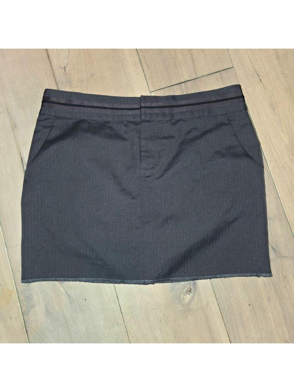 Y2K Volcom Gals gray metal adjustable waist Emo Mini Skirt Jr size 5 small
